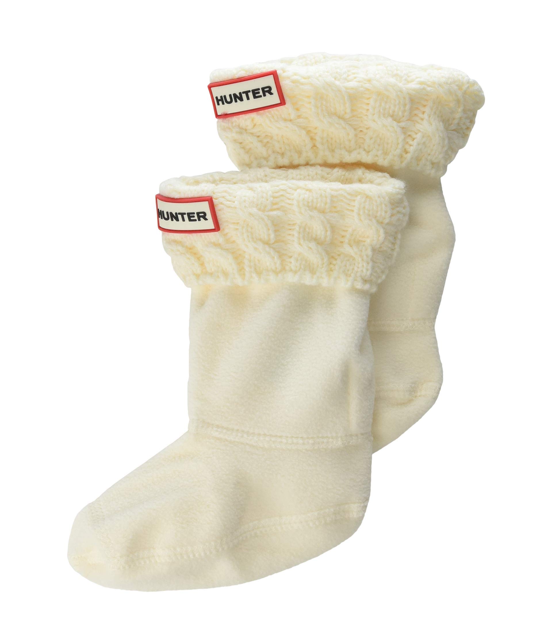 Hunter Girl's Original Kids' Half-Cardigan 6 Stitch Cable Boot Socks (Toddler/Little Kid/Big Kid) Hunter White MD (Shoe 11-13 Little Kid)