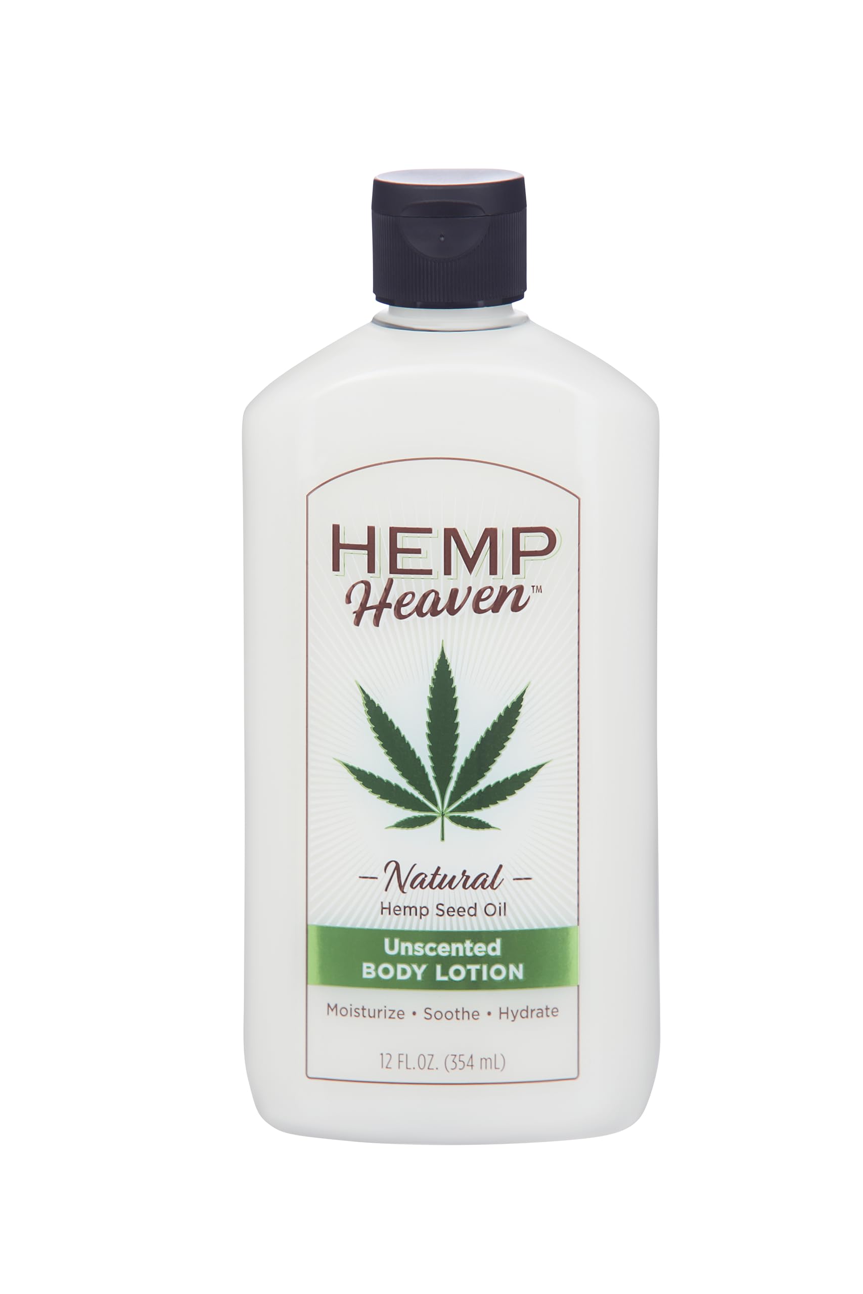 Hemp Heaven Natural Hemp Seed Oil Unscented Body Lotion 12 Oz - Moisturizing & Soothing Skincare, Paraben-Free, for Sensitive Skin