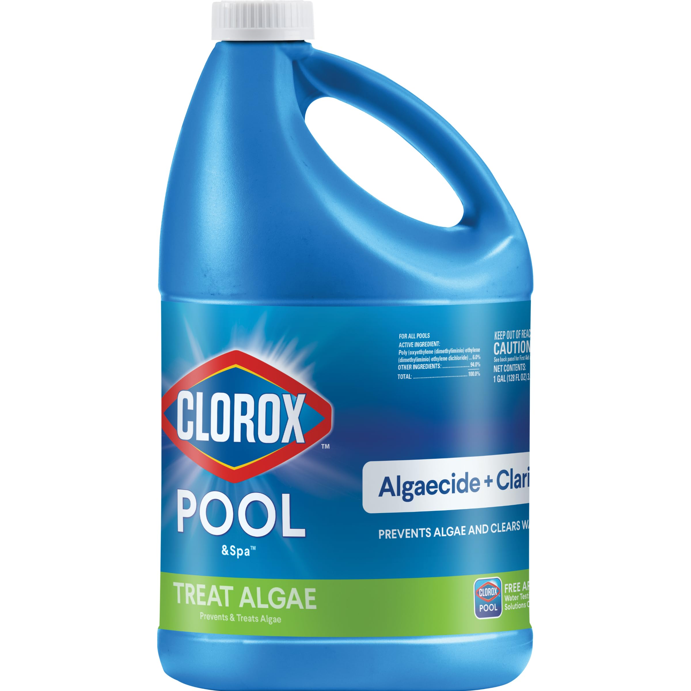 Clorox® Pool&Spa™ Swimming Pool Algaecide and Clarifier, Prevents and Treats Pool Algae, Clears Water, 128 Fl Oz (Pack of 4)