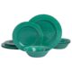 Gibson Home Mauna Melamine Dinnerware Set, Service for 4 (12pcs), Green