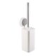 Cetomo Wall Mounted Toilet Brush Set with Iron Handle and Detachable Plastic Holder for Bathroom, Hidden Modern Drip-Proof Odor-Resistant No Drill Adhesive Easy Clean, White