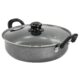 Gibson Everyday Highberry Non Stick Steel All Purpose Frying Pan with Lid, 12-inch Length, Charcoal, Kitchen Cooking Accessories, 127790.02